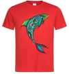 Чоловіча футболка Дельфін ілюстрація Червоний фото