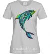 Жіноча футболка Дельфин иллюстрация Сірий фото