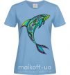 Жіноча футболка Дельфин иллюстрация Блакитний фото