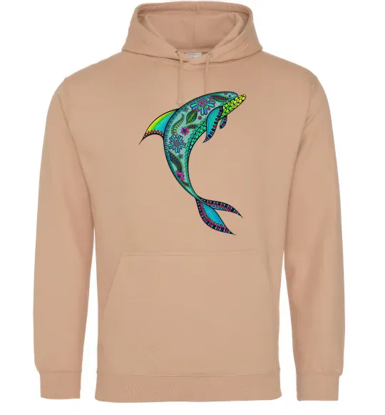 Чоловіча толстовка (худі) Дельфін ілюстрація Пісочний фото