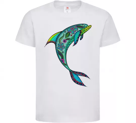 Детская футболка Дельфін ілюстрація Белый фото