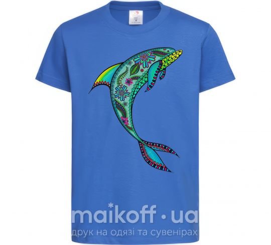 Дитяча футболка Дельфин иллюстрация Яскраво-синій фото