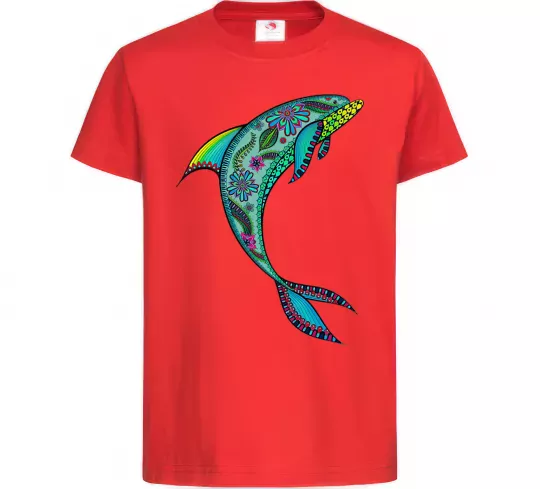Детская футболка Дельфін ілюстрація Красный фото