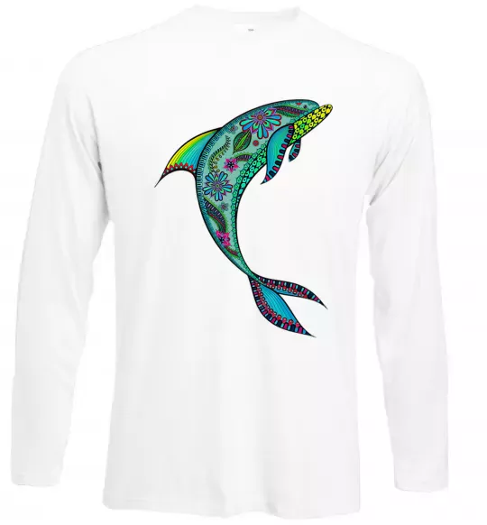 Лонгслив Дельфін ілюстрація Белый фото