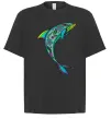 Футболка Оверсайз Дельфін ілюстрація Чорний фото