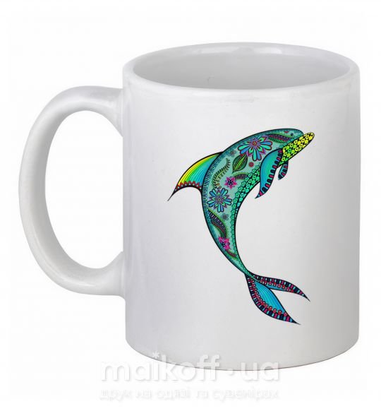 Чашка керамічна Дельфин иллюстрация Білий фото