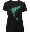 Жіноча преміум футболка Дельфін ілюстрація Чорний фото