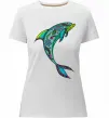 Жіноча преміум футболка Дельфін ілюстрація Білий фото