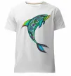 Чоловіча преміум футболка Дельфін ілюстрація Білий фото