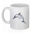 Чашка керамічна Пастельный дельфин Білий фото