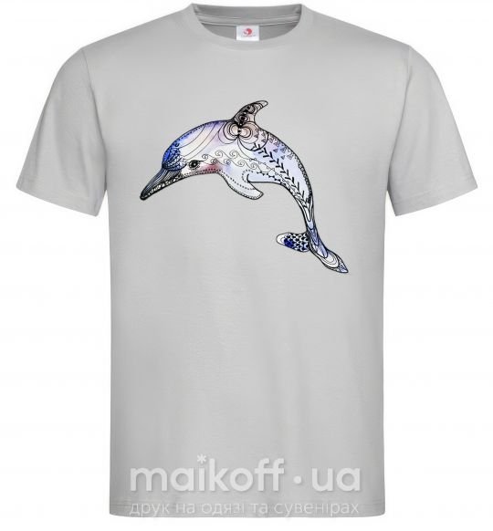 Мужская футболка Пастельный дельфин Серый фото