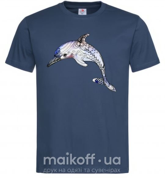Мужская футболка Пастельный дельфин Темно-синий фото