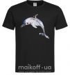 Мужская футболка Пастельный дельфин Черный фото
