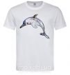 Мужская футболка Пастельный дельфин Белый фото