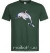Мужская футболка Пастельный дельфин Темно-зеленый фото