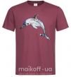 Мужская футболка Пастельный дельфин Бордовый фото
