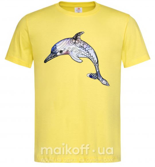 Мужская футболка Пастельный дельфин Лимонный фото