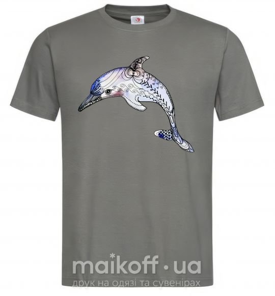 Мужская футболка Пастельный дельфин Графит фото