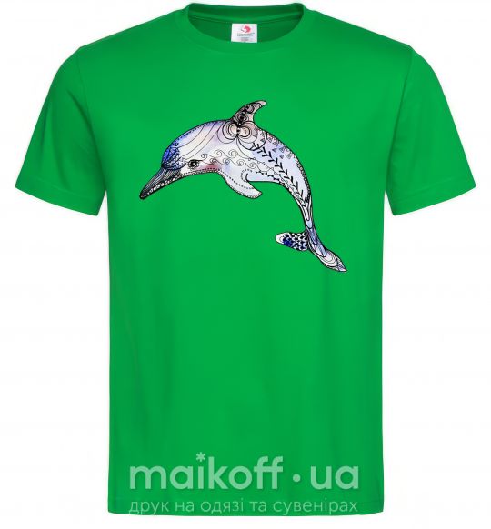 Мужская футболка Пастельный дельфин Зеленый фото