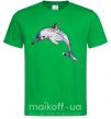 Мужская футболка Пастельный дельфин Зеленый фото