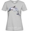 Женская футболка Пастельный дельфин Серый фото