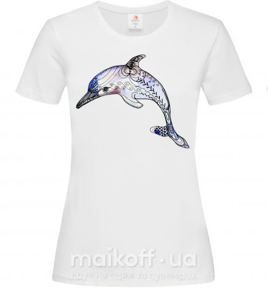 Женская футболка Пастельный дельфин Белый фото