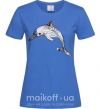 Женская футболка Пастельный дельфин Ярко-синий фото