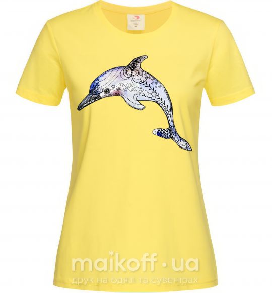 Женская футболка Пастельный дельфин Лимонный фото