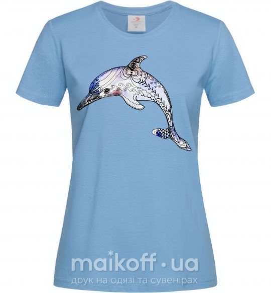 Женская футболка Пастельный дельфин Голубой фото
