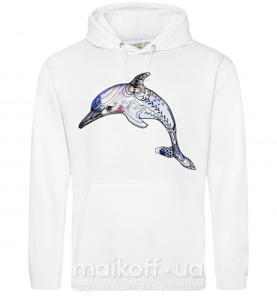Женская толстовка (худи) Пастельный дельфин Белый фото