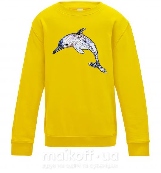 Дитячий світшот Пастельный дельфин Сонячно жовтий фото