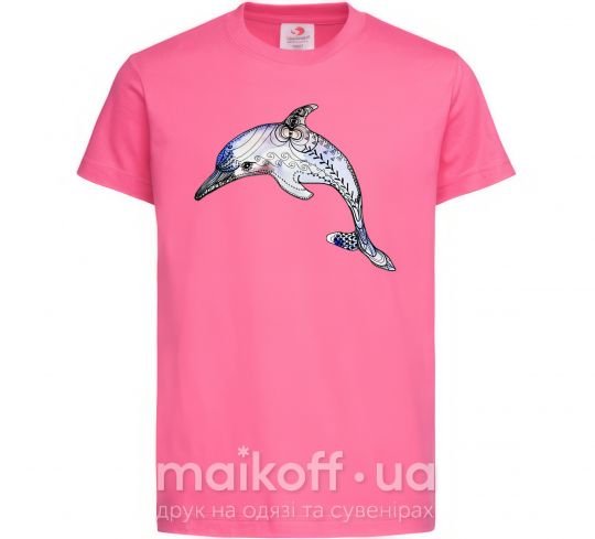 Детская футболка Пастельный дельфин Ярко-розовый фото