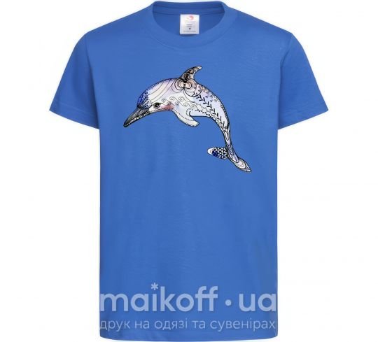 Детская футболка Пастельный дельфин Ярко-синий фото