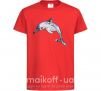 Детская футболка Пастельный дельфин Красный фото