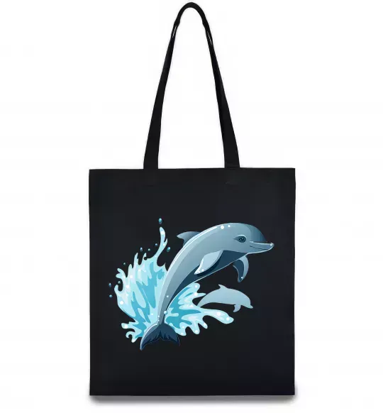 Эко-сумка Прижок дельфіна Черный фото