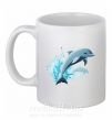 Чашка керамическая Прыжок дельфина Белый фото