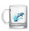 Чашка стеклянная Прыжок дельфина Прозрачный фото