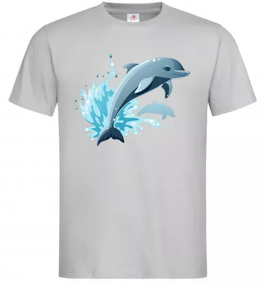 Чоловіча футболка Прижок дельфіна Сірий фото