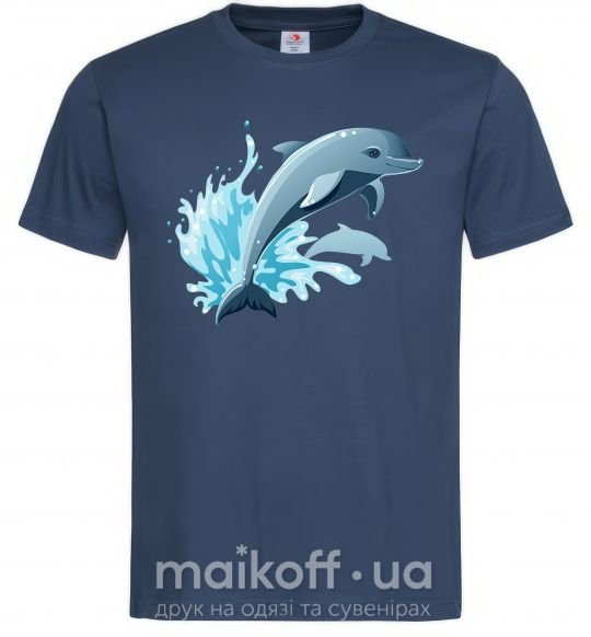 Мужская футболка Прыжок дельфина Темно-синий фото