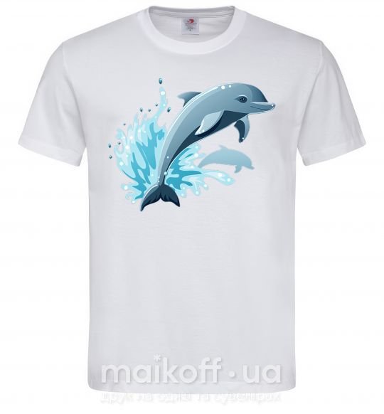 Мужская футболка Прыжок дельфина Белый фото