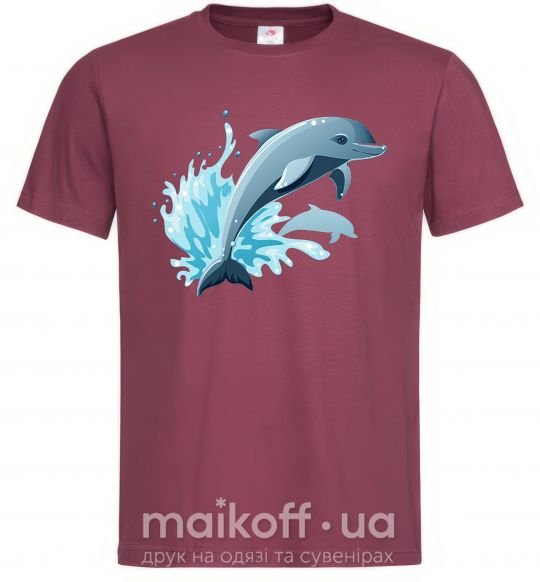 Мужская футболка Прыжок дельфина Бордовый фото