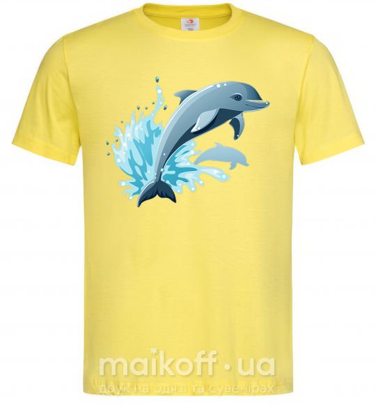 Мужская футболка Прыжок дельфина Лимонный фото