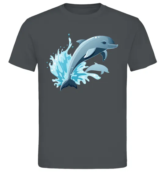 Чоловіча футболка Прижок дельфіна Графіт фото