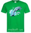 Мужская футболка Прыжок дельфина Зеленый фото