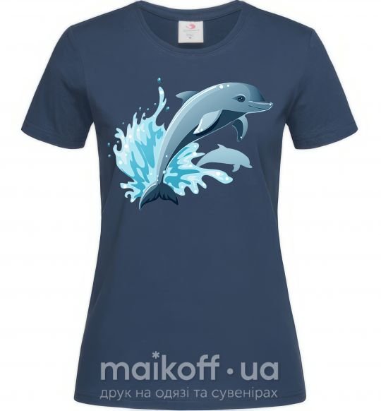 Жіноча футболка Прыжок дельфина Темно-синій фото
