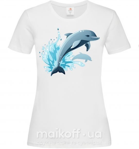 Жіноча футболка Прыжок дельфина Білий фото