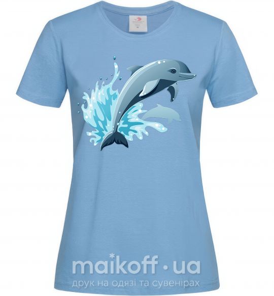 Жіноча футболка Прыжок дельфина Блакитний фото