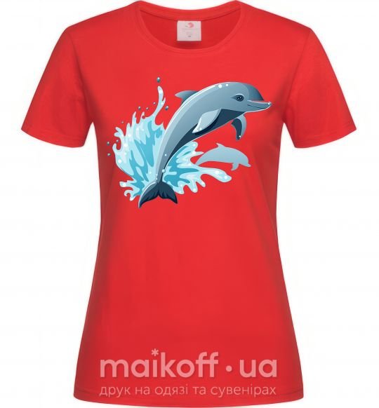 Жіноча футболка Прыжок дельфина Червоний фото