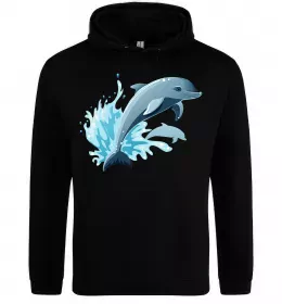 Чоловіча толстовка (худі) Anime dolphin Чорний фото