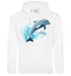 Чоловіча толстовка (худі) Прижок дельфіна Білий Чоловіча толстовка (худі) Прижок дельфіна Білий фото